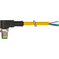 Murrelektronik Cable, M12 male 90deg., single-ended, A-Code, 4-pin, TPE yellow, 5.0m