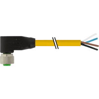 Murrelektronik Cable, M12 female 90deg., single-ended, A-Code, 4-pin, TPE yellow, 3.0m