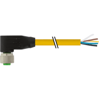 Murrelektronik Cable, M12 female 90deg., single-ended, A-Code, 5-pin, TPE yellow, 5.0m