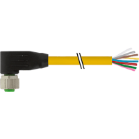 Murrelektronik Cable, M12 female 90deg., single-ended, A-Code, 8-pin, TPE yellow, 3.0m