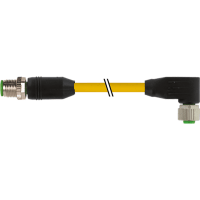 Murrelektronik Cable, M12 male/female 90deg., A-Code, 4-pin, 18awg, TPE yellow, 3.0m