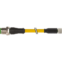 Murrelektronik Cable, M12 male/M8 female, A-Code, 3-pin, TPE yellow, 1.0m