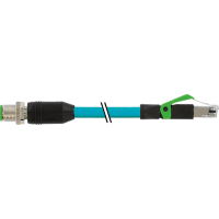 Murrelektronik Cable, M12 male D-Code/RJ45 male, 4-pin (2x2), shielded, TPE blue, 7.5m