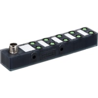 Murrelektronik Terminal block, Exact8 distribution box, 10x M8 ports, 3-pin, M12/12-pin input