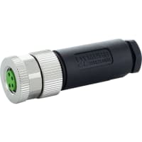 Murrelektronik Connector, M8, FE, field-wireable, screw-term, 4pin, 0.14 - 0.5mm2, 2.5 - 5.0mm