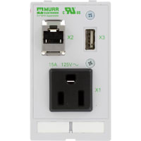 Murrelektronik Enclosure Accessory, single combi insert NEMA 1-15 1x USB-A female/female