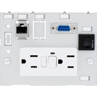 Murrelektronik Enclosure Accessory, insert, 5-15 GFCI, 1xRJ45 fe/fe, 1xSUB-D9 fe/male, 1x3A fus