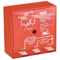 NCC Timer Relay, SSR, NO, 1A, Interval, 24VAC/DC, 0.5-10 sec, Male Fast-On Term., Srfc Mnt