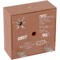 NCC Relay, Time Delay, 1 A, 3 to 60 Sec., Fast-on Terminal, Delay On Make, 24