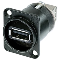 Neutrik Reversible USB 2.0, Gender Changer, TypeAB, Black, D-housing, IP65, NAUSB Series