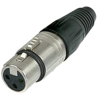 Neutrik XLR Connector, 3-Pole Jack, Cable Mount, Insulated, Solder, Bronze 16A, X Series