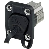 Neutrik RJ54 Receptacle, Feed-Thru, Chassis, CAT6a, Shield, IP65, etherCON CAT6a Series