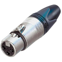 Neutrik XLR Connector, 3-Pole Jack, Cable, Insulated, Solder, Bronze 16A, XX Series