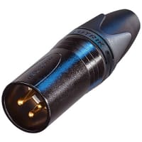 Neutrik XLR Connector, Plug 3-C, Cable Mount, Insulated, Solder, Brass, XX Series