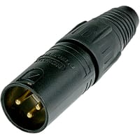 Neutrik XLR Connector, Plug 3-C, Cable Mount, Insulated, Solder, Brass, X Series