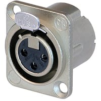 Neutrik XLR Receptacle, 3-Pole Female, Solder, Nickel/Silver, DLX Series