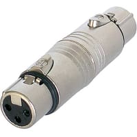 Neutrik XLR Adapter, Jack-Jack 3 Cont, Uninsulated, Bronze/Silver, AXR/XLR Series