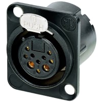 Neutrik Receptacle Chassis Connector, 10-Pin, Female, Solder, Black/Gold, XLR Series