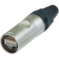 Neutrik RJ45 Data Plug, Self-Term Cable, Cat 6A, 7.5-9mm OD Nickel, etherCON Series