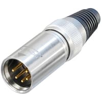 Neutrik Cable end X-HD series 5 pin male - stainless/gold