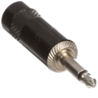 Neutrik Conn AV Phone Plug 2 Cont 0.138" Cbl Mnt Uninsulated NYS Series Solder Black