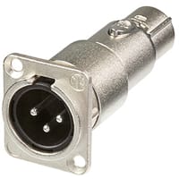 Neutrik XLR Adapter, 3-Pole Male receptacle-Female Cable, Feed-Through, AXR/XLR Series