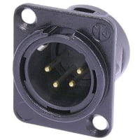 Neutrik RECEPTACLE DL1 SERIES 4 PIN MALE SOLDERCUPS-