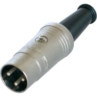 Neutrik Rean Connector DIN 3 0.63 in. 2.36 in. Male Brass Silver