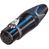 Neutrik XLR Connector, Jack 5-C, Cable Mount, Insulated, Solder, Brass, XX Series