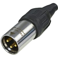 Neutrik XLR Chassis Connector, Male, 3-Pole, Top Entry, Outdoor, TOP Series