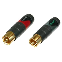 Neutrik Conn AV RCA (Phono) Plug Uninsulated Profi Solder Red and Black Gold