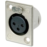 Neutrik XLR Receptacle, Chassis, 3-Pole Female, Nickel/Silver, 0929 in, NC3F Series