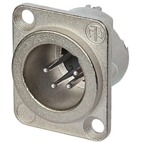 Neutrik Panel Mount XLR Connector Male Silver over Nickel 50 V 4-Way, DLX Series