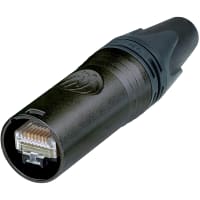 Neutrik RJ45 Data Plug, Self-Term Cable, Cat 6A, 7.5-9mm OD Black, etherCON Series