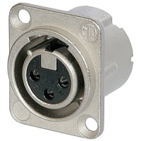 Neutrik XLR Connector, 3-Pole Jack, Panel Mount, Uninsulated, Solder, Bronze, DLX Series