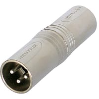 Neutrik XLR Adapter, XLR Male to XLR Male Aluminum, AXR/XLR Series