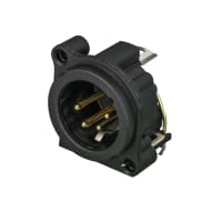 Neutrik XLR Receptacle, 4-Pin, Male, PCBH, Plastic/Gold, A Series