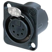 Neutrik Receptacle DLX series 5 pin female - solder - black/gold