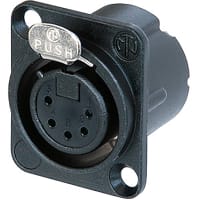 Neutrik Receptacle DLX series 5 pin female - solder - black/silver