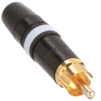 Neutrik Black White RCA Plug with Gold Plated Contacts 1A