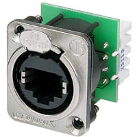 Neutrik RJ45 Receptacle, IDC Punch Downs, 26-20 AWG, Flange w/Latch, etherCON D Series