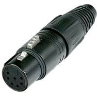 Neutrik Conn AV XLR Jack 7 Cont Cbl Mnt Uninsulated X Series Solder Black Zinc Diecast