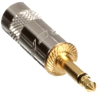 Neutrik Conn AV Phone Plug 2 Cont 0.138" Cbl Mnt Uninsulated NYS Series Solder Gold