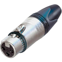 Neutrik XLR Cable Connector, Female 3-Pole, RF Shield, EMC Series