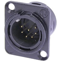 Neutrik Receptacle DL1 series 7pin male - solder cups - black/gold