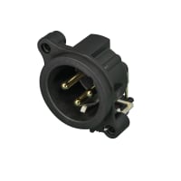 Neutrik XLR Connector, Plug, Grounding, 3-C, Panel, Insulated, Solder, Brass, A Series