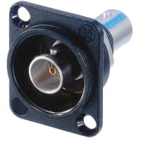 Neutrik Receptacle - BNC - D style - feedthrough - isolated - black - 75 Ohm