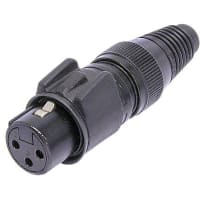 Neutrik XLR Cable Connector, Heavy Duty, 3-Pole, Female, Black/Gold, X-HD Series