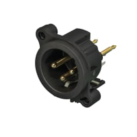 Neutrik XLR Receptacle, 3-Pin, Male, PCBV, Plastic/Gold, Latchless, A Series