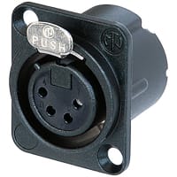 Neutrik Receptacle DLX series 4 pin female - solder - black/silver